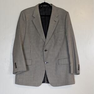 Oak Creek Blazer Mens 44R Worsted Wool Houndstooth Black‎